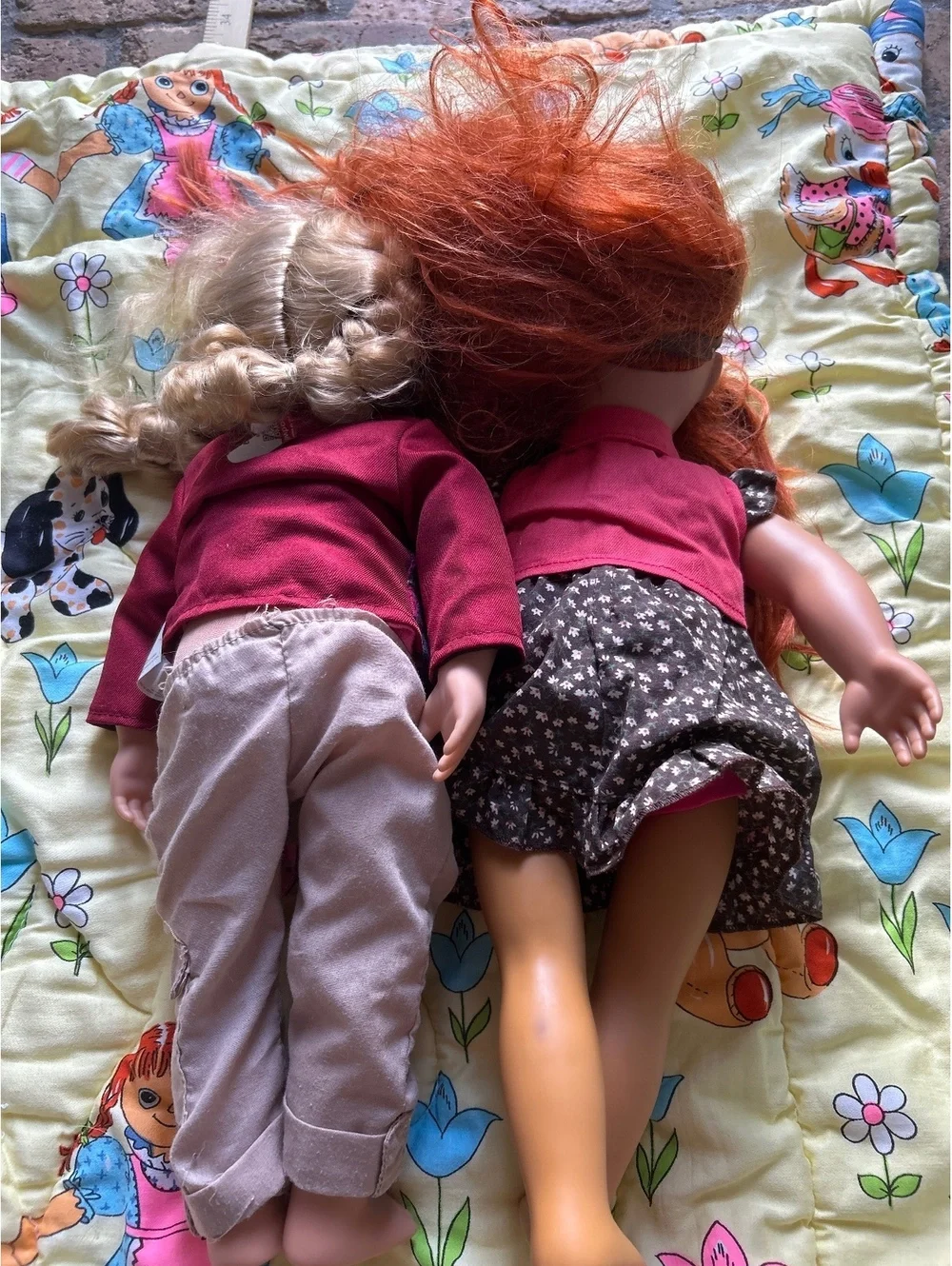 Our Generation Dolls - Blonde Girl with Burgundy Jacket and Redhead Girl with Dk